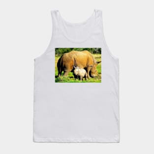 African Wildlife Photography Rhinoceros Mother and Calf Tank Top